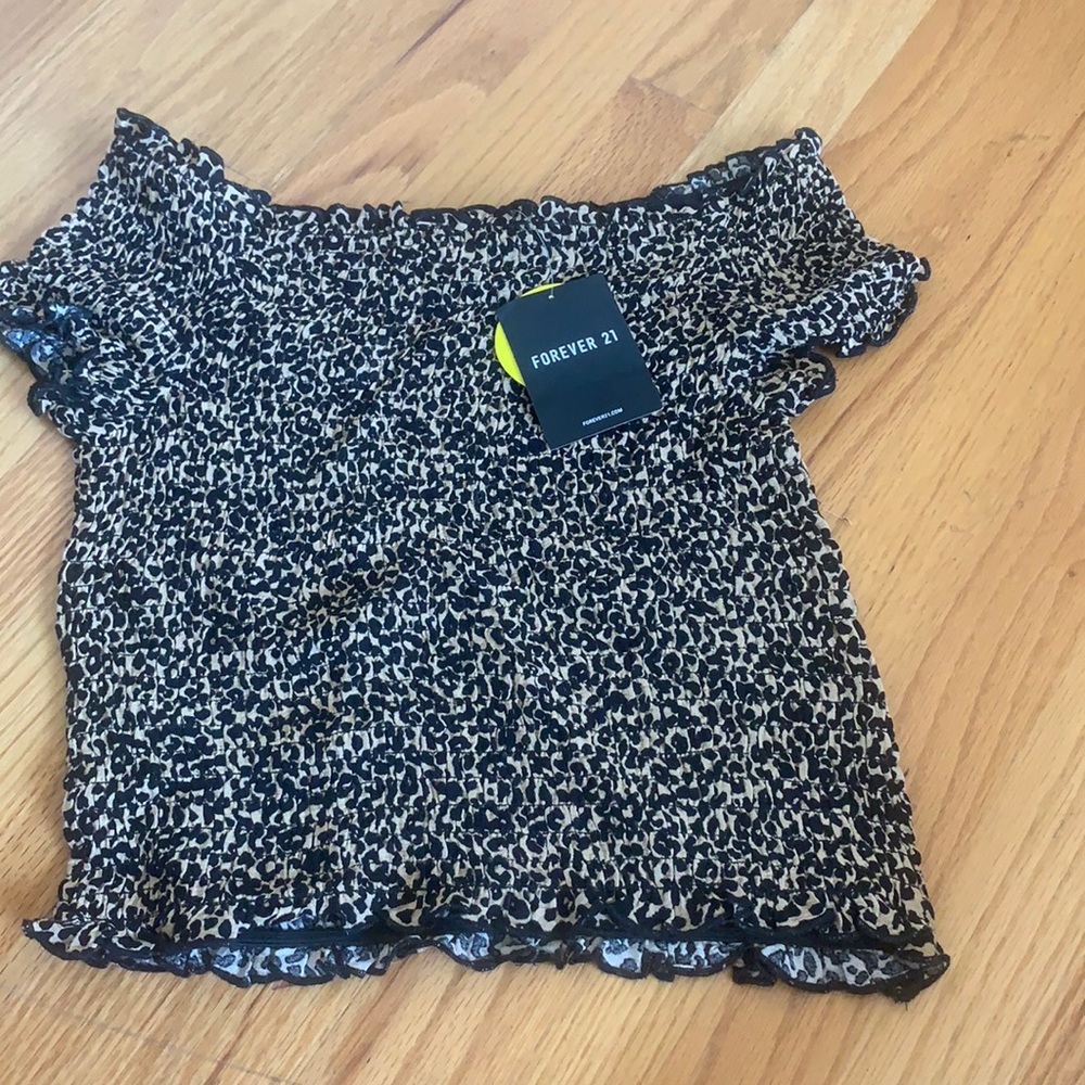 off the shoulder cheetah print top